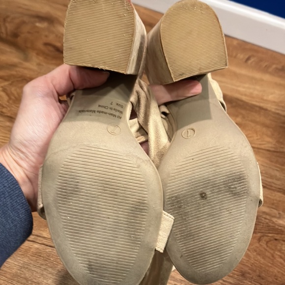 Wild diva lounge cream lace up wrap leg heels size 7 shoes - Picture 7 of 9